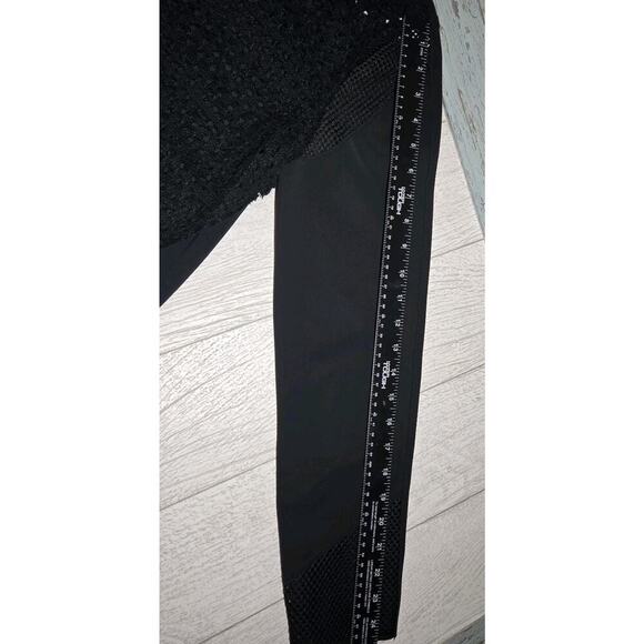 Elie Tahari Black Mesh Front & Trim Zip Front Blazer Moto Grunge Punk MEDIUM - Picture 9 of 12